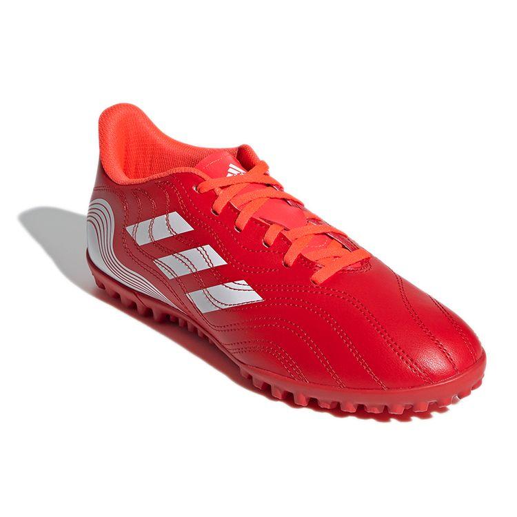 Adidas Copa Sense.4 Круглый носок На шнуровке Нескользящие Низкие TF (Резиновые шипы) Прочные футбольные бутсы Мужские футбольные бутсы Красно-белые FY6179