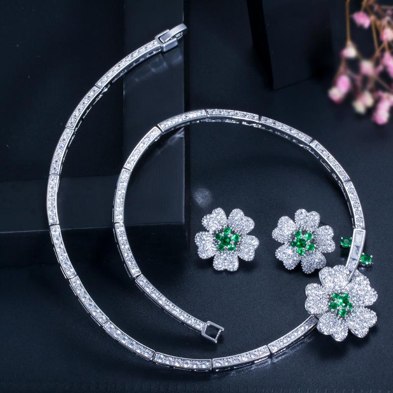 CMM красная роза с цветком циркония, женское колье, ожерелье и серьги, комплект свадебных украшений для свадебного платья, аксессуары