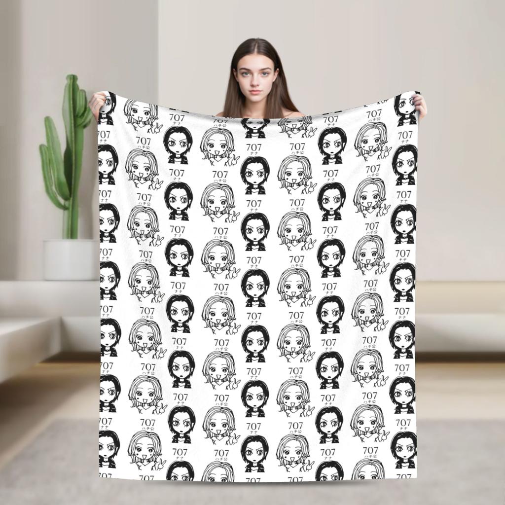 Nana Anime Blankets  Flannel Funny Soft Throw Blankets for Chair Covering Sofa Autumn/Winter