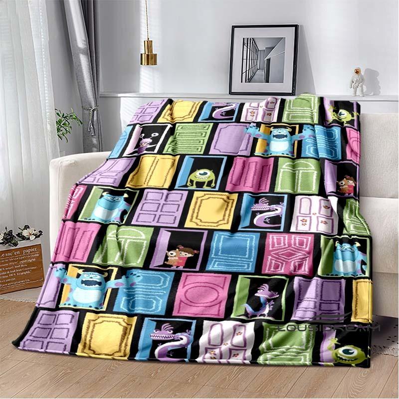 This Soft Flannel Blanket From The Cartoon "Monsters, Inc." Is Suitable for Beds, Sofas, and Home Bedroom Covers.