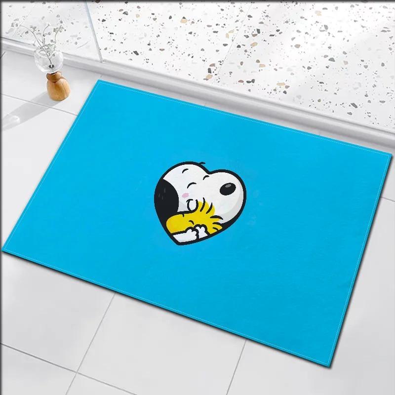 Дисней Снупи Дверной коврик Милый мультяшный Детская комната Домашний декор Нескользящий Моющийся ковер Спальня Ванная комната Кухня Входной коврик