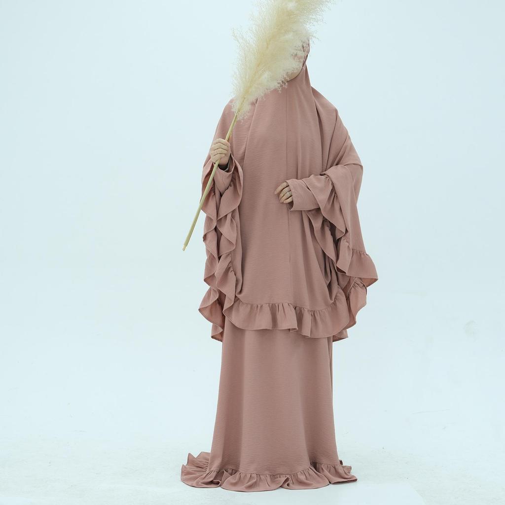 Платье Лория 2025 однотонное с большим платком на голову LR972