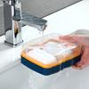 Soap Dish Dual Compartments Clear Dust-proof Lid Double Layers Quick Drain Countertop Modern Kitchen Bathroom Shampoo Bar Shower Soap Holder