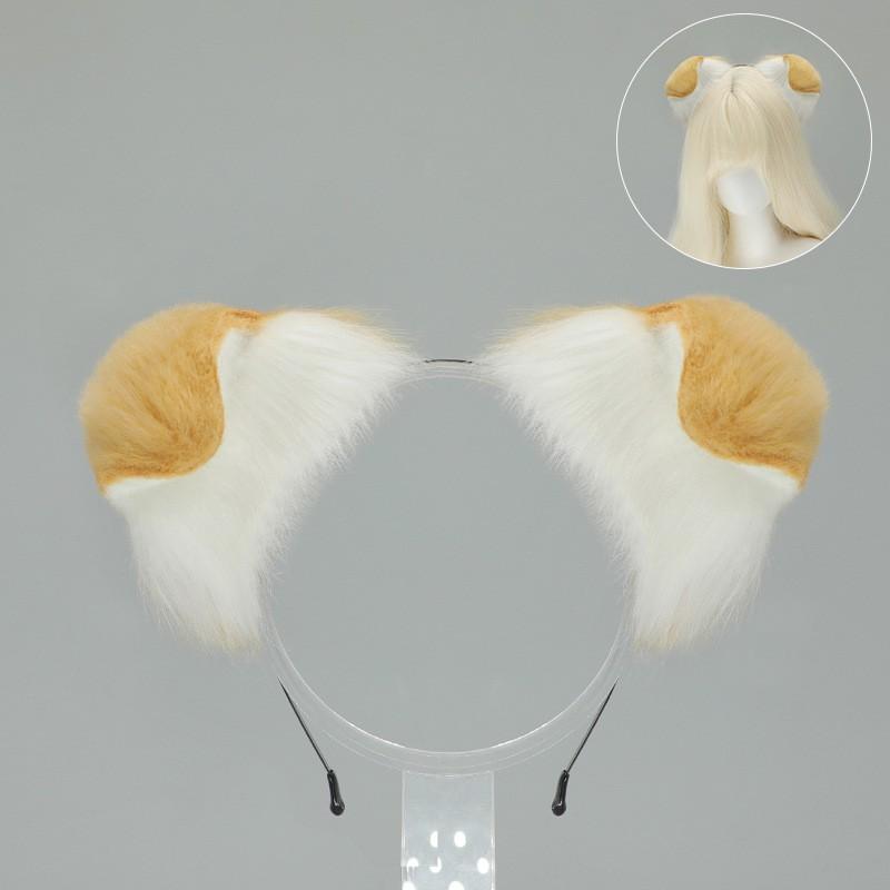 Plush Dog Ear Headband Cosplay Accessory Anime Conventions - Soft Floppy Ears With Tail Adjustable One Size