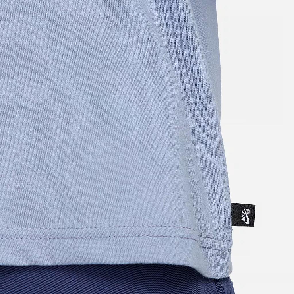Nike T Shirts Men's Blue Crew Neck Moderate Straight Fit FQ3716-493