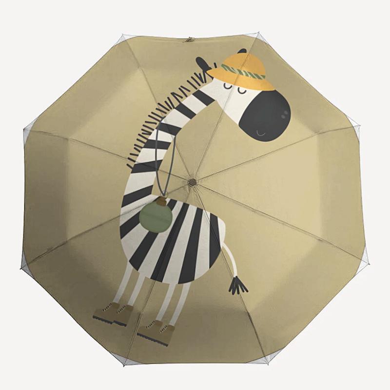 1 шт. Автоматический зонт-трость Zebra Explorer, прочная конструкция с 8 ребрами, Портативный дорожный зонт, для вечеринок, на каждый день, уличный аксессуар f10