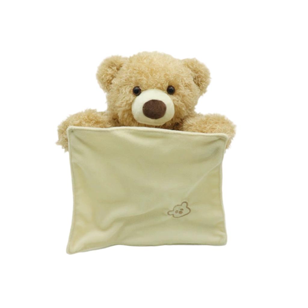 Bear Plush Interactive Soft Toy Hide And Seek Talking Electric Handkerchief  Bear Doll Kids For Gift