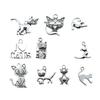 10pcs Charms Cat Antique Silver Color Cute Cat Pendant Charms Kawaii Cat Charms For Jewelry Making