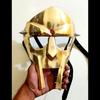 MF Doom Mask , Gladiator Mask For Adults Gold Finish Brass Face Armor, Medieval Halloween Costume