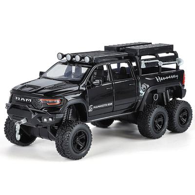 1/32 Dodge Mammoth 1000 6*6 TRX RAM Hennessey Внедорожный Пикап Внедорожник Сплав Литой Модель Автомобиля Детские Игрушки Коллекционные Подарок Мальчику