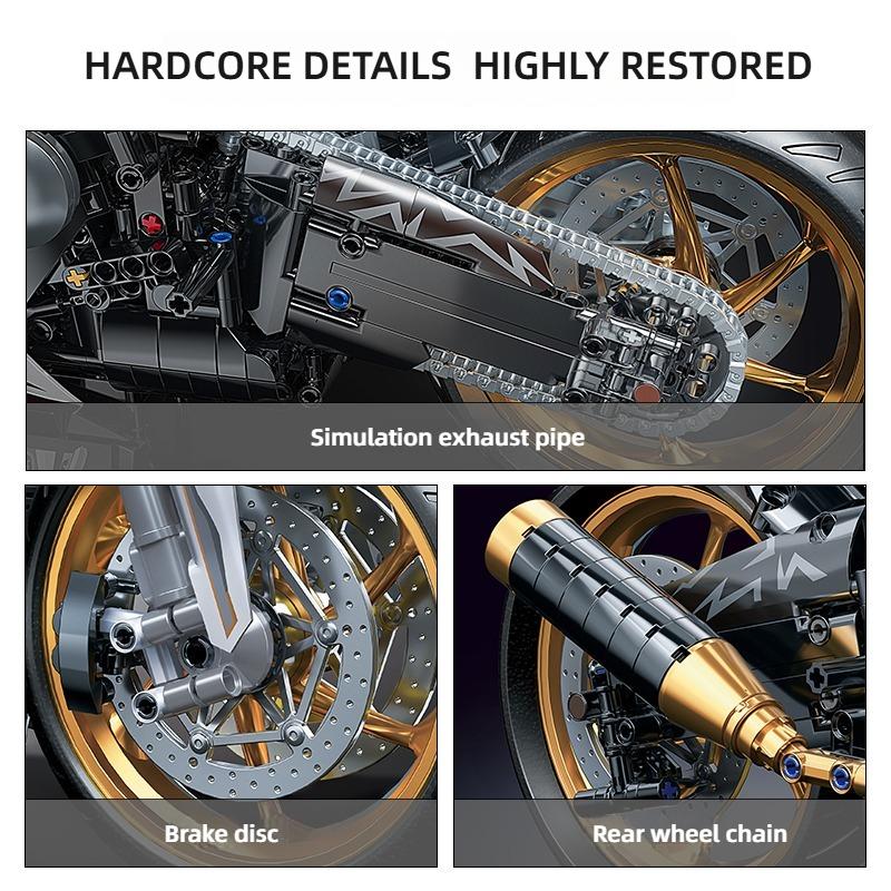 TOYLINX Сплав Мотоцикл Настольные Украшения 2045ШТ Гоночная Модель Строительного Блока Детские Игрушки Рождество Пасха Праздничный Подарок