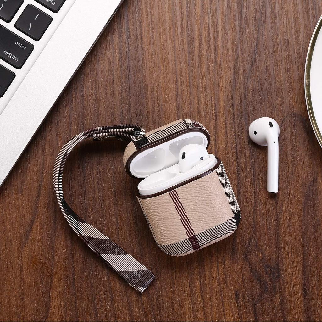 AirPods Case Cover Designed for Apple Airpods 2&1 Charging Case, AirPods Leather Case, Full-Body Protective AirPods case, Cum Wrist Strap, and