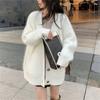 Faux Fox Fur Soft and Fluffy Knit Coat for Women Autumn Winter New Style Gentle Lazy Mid-Length Loose Knit Cardigan