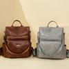 Однотонный женский рюкзак для поездок на работу, большая вместимость, мягкая кожаная дорожная сумка через плечо