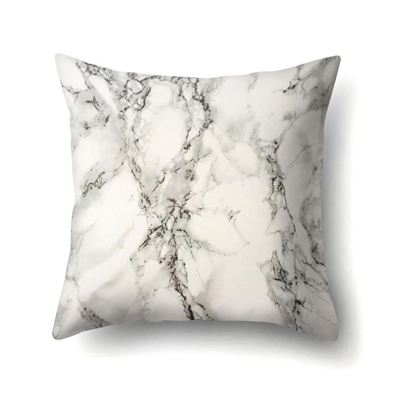 Nordic Ins Marble Polyester Pillowcase Car Decoration Home Printed Waist Cushion Pillowcase