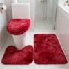 3 шт./компл. Коврик для ванной комнаты Впитывающий Нескользящий Коврик для пола U-образный Плюшевый коврик Коврик-накладка на крышку унитаза с резиновой основой для ванной комнаты, душа, туалета