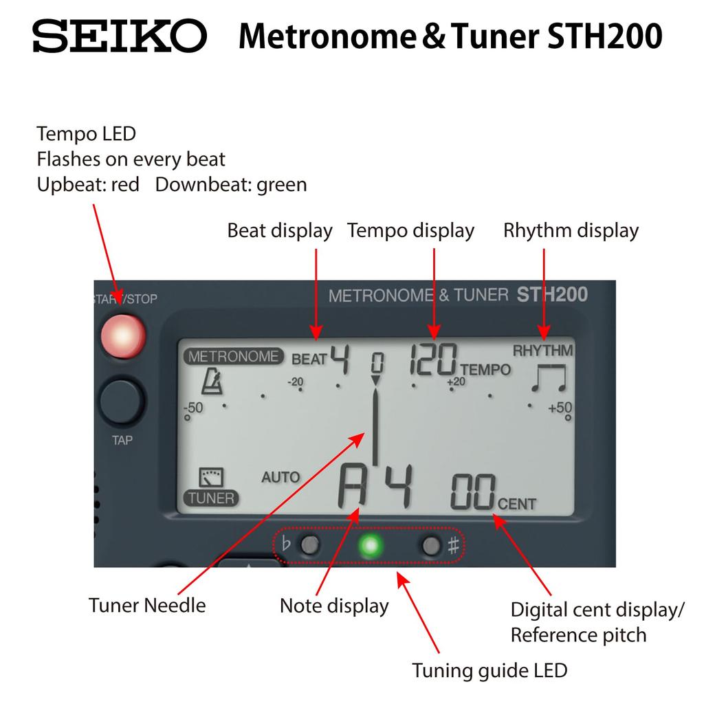 SEIKO STH200 0 String Metronome, (STH200B)