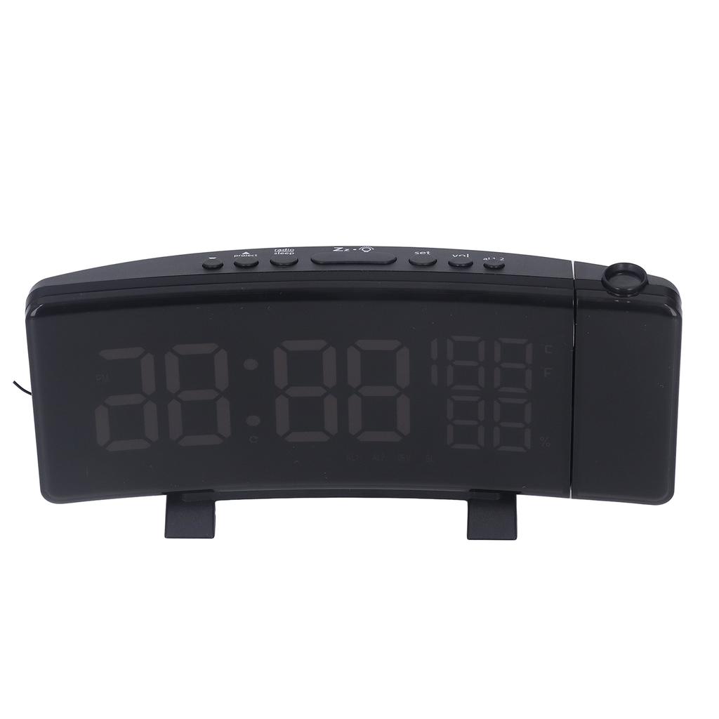 Projector Alarm Clock FM Radio Function Curved Screen HD LED Displays Temperature Humidity Digital