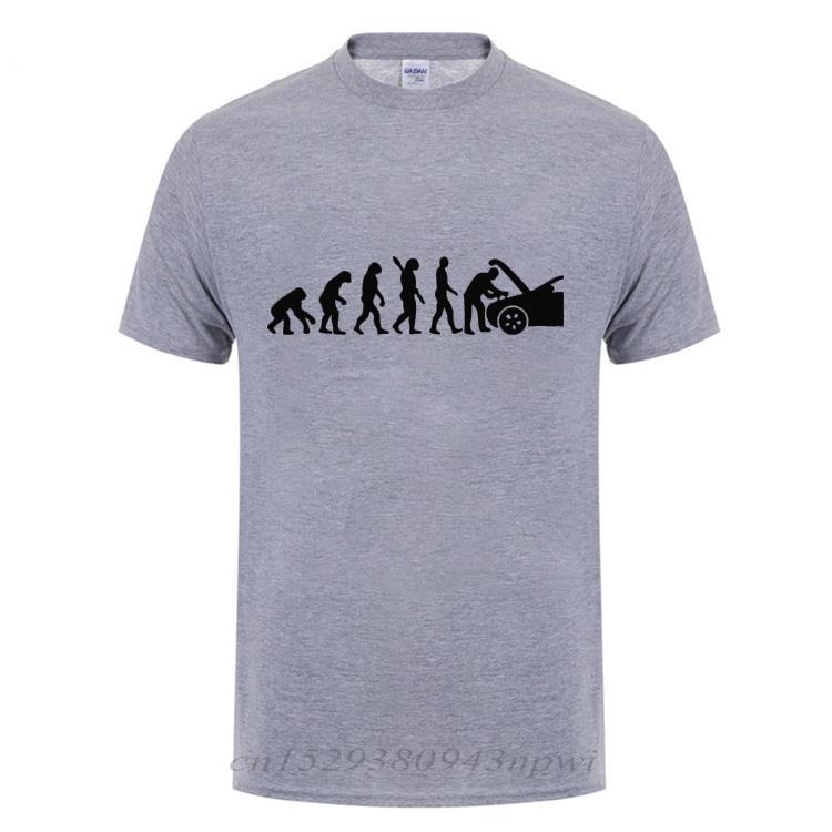 Fathers Day Present Funny Birthday Gift For Dad Husband Boyfriend Men Evolution Auto Mechaniker Mechanic Car Cotton Tshirt