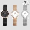 T102F-MS Caria Date Watch Women's Metal Mesh Band Watch