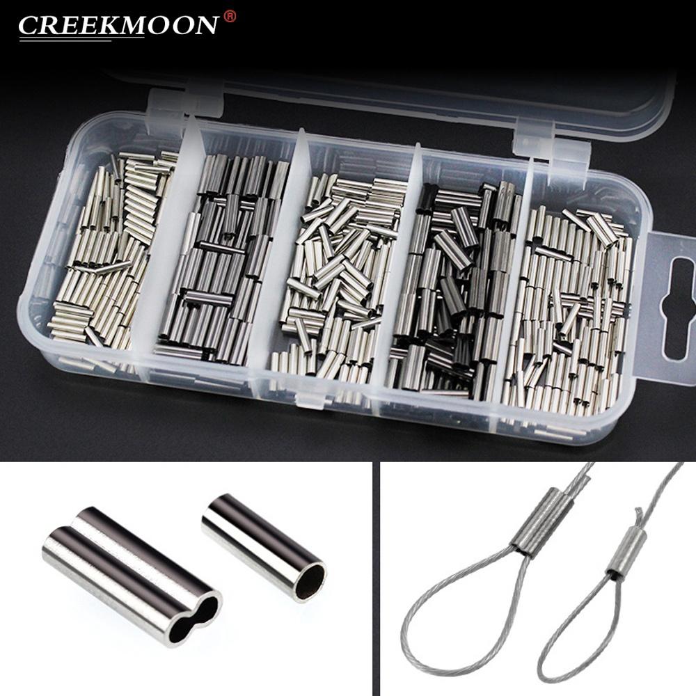 300-500 шт./коробка одно-/двухствольные обжимные муфты рыболовная леска провод лидер круглые медные трубки соединители смешанные медные трубки