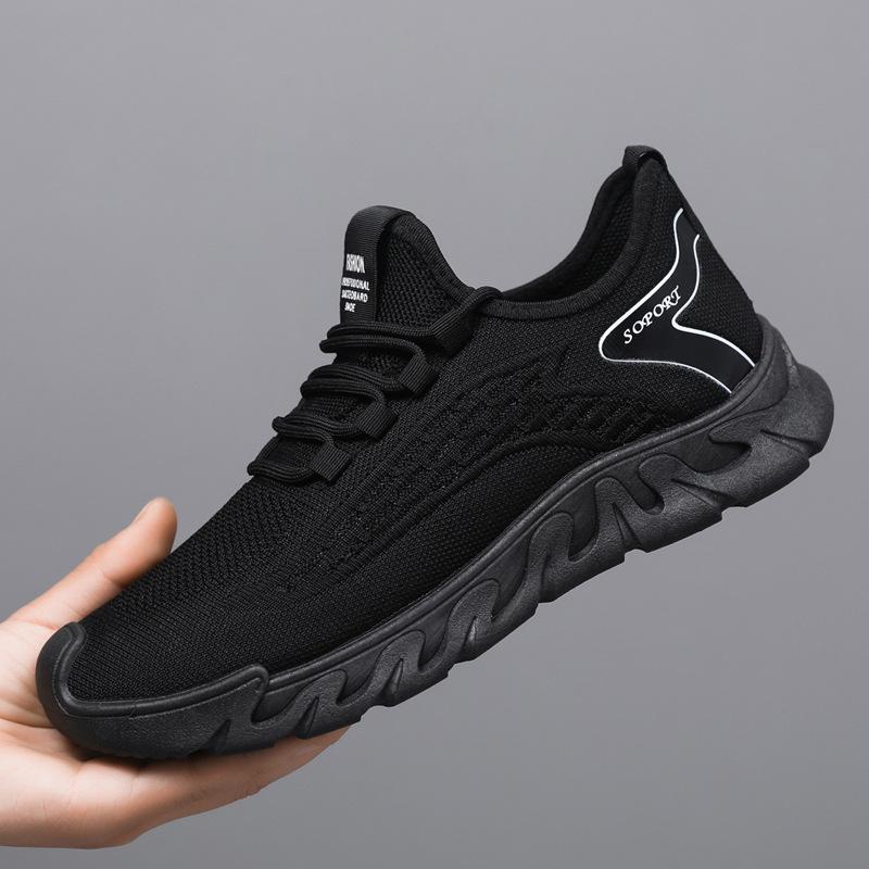 New Summer Breathable Men's Shoes Fly-woven Mesh Thin Soft-soled Sports Shoes Manufacturers Spot Comfortable Running Shoes