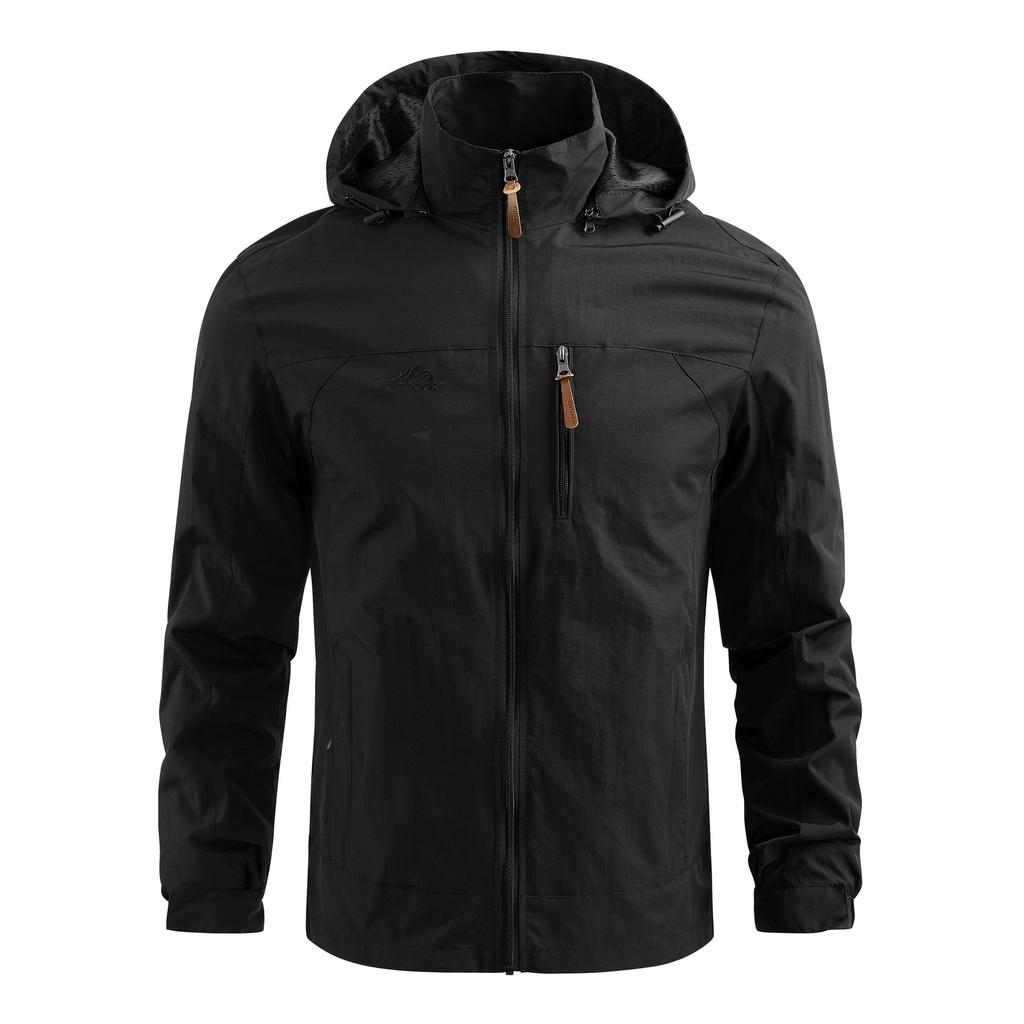 Men's Spring and Autumn Lightweight Outdoor Softshell Jacket Hooded Large Size Jacket Casual Jacket