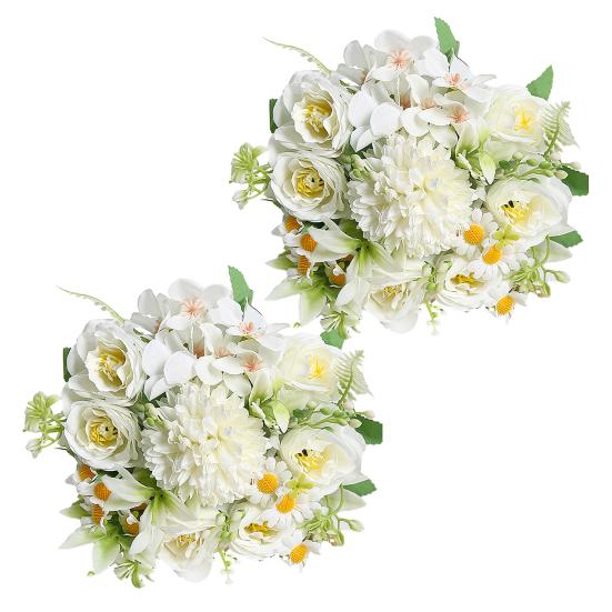 2 шт. Искусственный букет цветов Имитация ромашек Реалистичная гортензия розы Искусственный