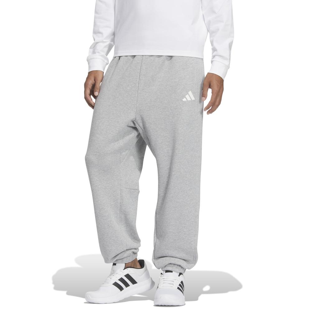 Adidas Sweat Pants Warding Pack Loose Fit French Terry Elastic Hem Full Length Pants KQD38 Medium Gray Heather Men's (JM2111) J/M