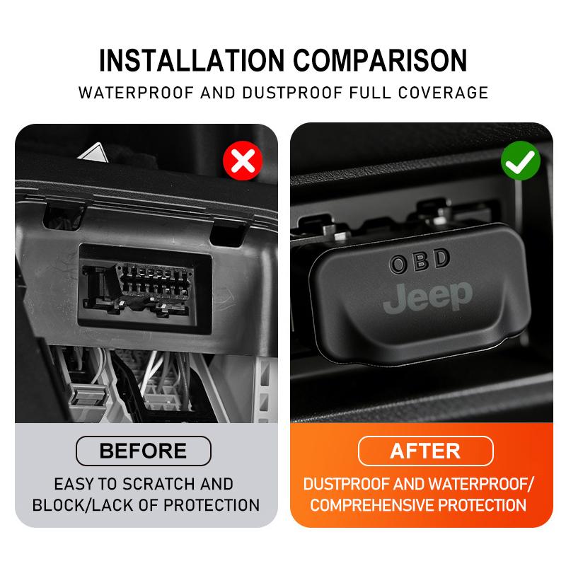 APK6 Car OBD Port Protective Connector Dustproof Cover Cap Accessories For Jeep Cherokee Wrangler JK Gladiator Compass Renegade
