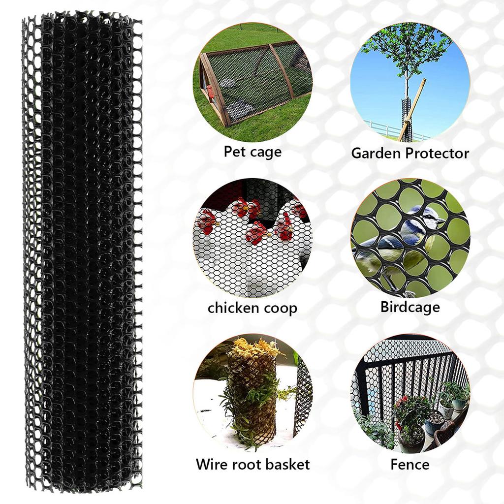 Plastic Wire Mesh Fence 9.8 X 1.3FT Roll For Poultry,Dogs, Rabbit, Snake Barrier and Gardening Chicken Wire Mesh Poultry Fencing