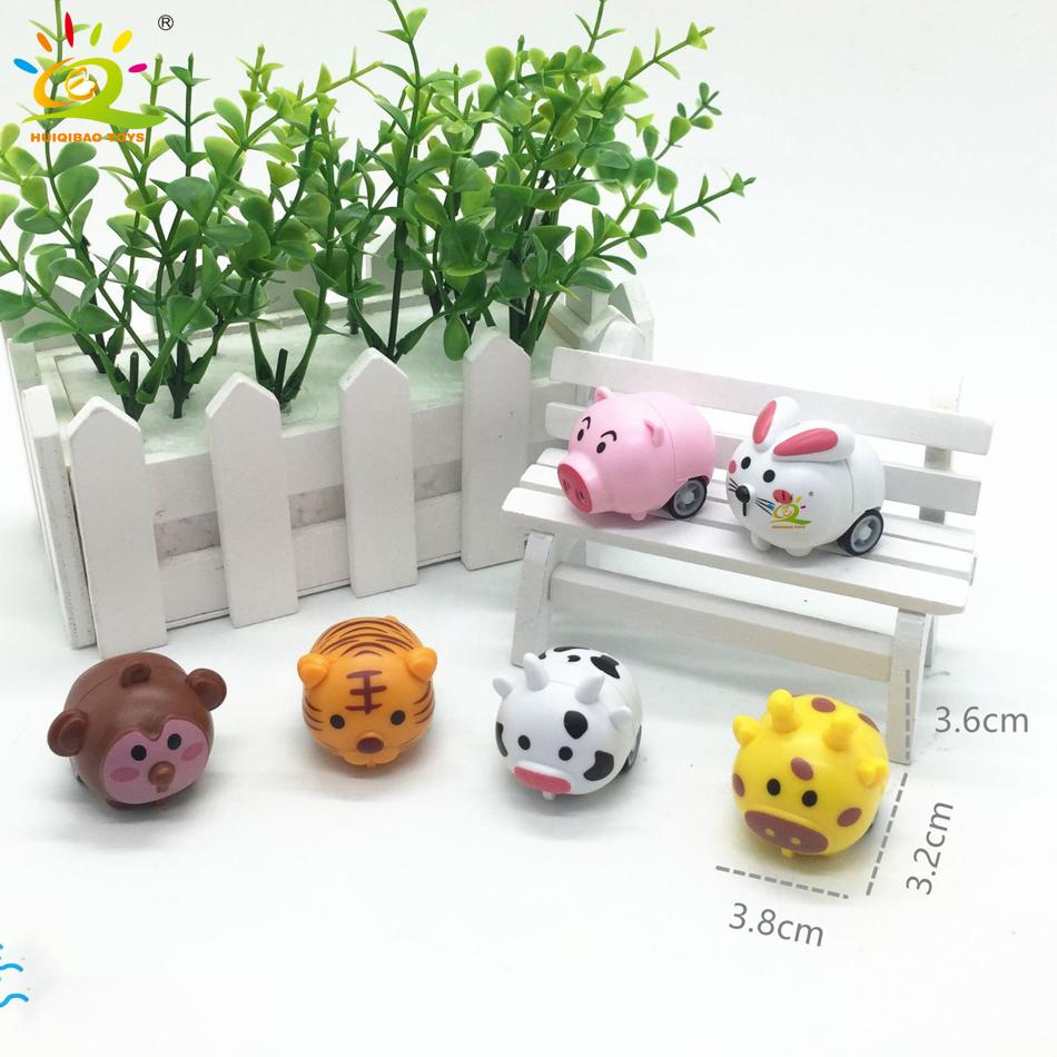 Набор из 6 предметов, милые мультяшные животные, мини-автомобили, модель грузовика, развивающая детская игрушка в подарок для детей, мальчиков