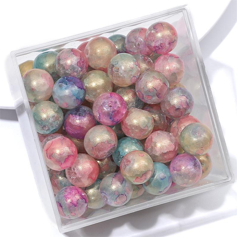 10 мм стеклянные бусины-попки Halo Inside Broken Round Бусины из глазури Ретро-бисер ручной работы Diy Ice Crack Jewelry Бусины-попки для изготовления ювелирных изделий