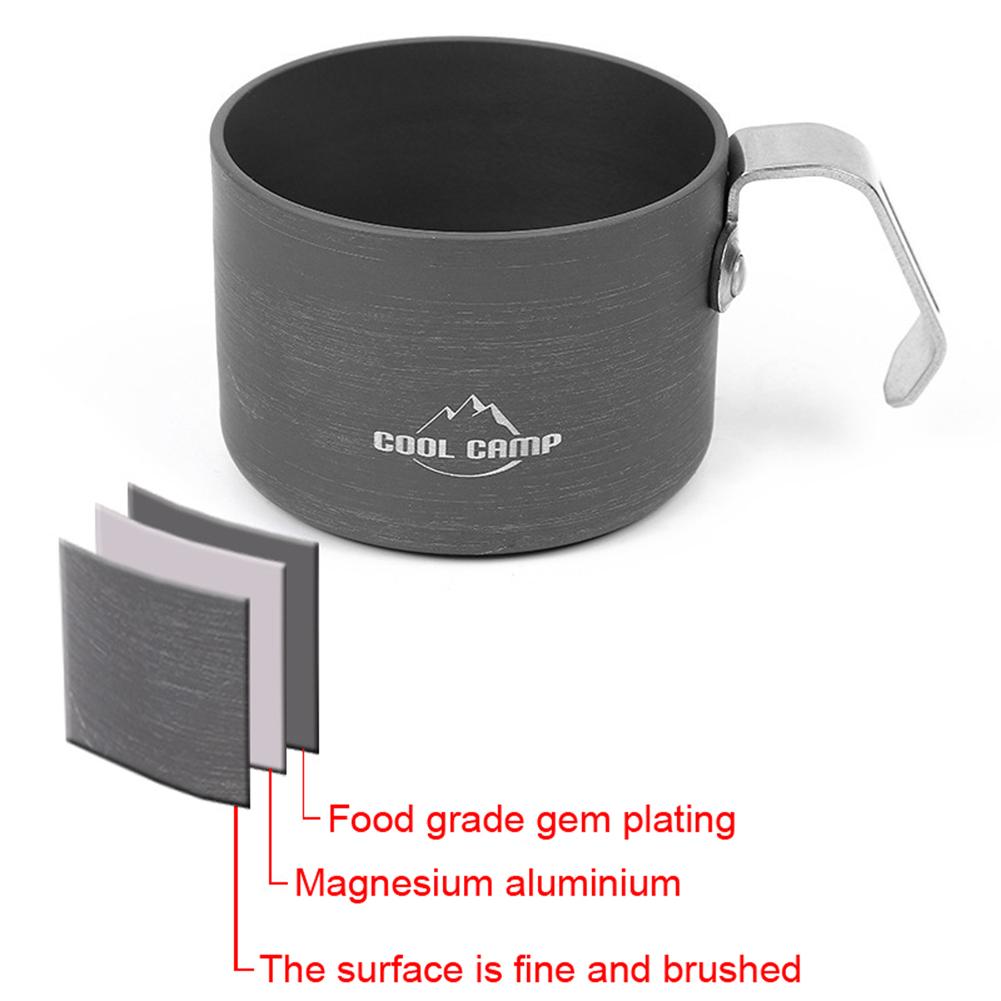 COOLCAMP Легкая алюминиевая чашка для улицы, чашка для воды для кемпинга, чашка для кофе, пикника, барбекю