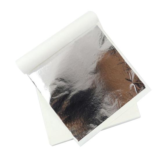 Yousheng 100 листов имитации золотой фольги, квадраты металлической фольги, серебряная сплавная фольга для позолоты, художественного украшения ногтей, сделай сам, смоляная свеча, штукатурка, ремесло