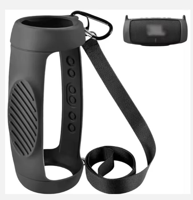 Силиконовый чехол для Bluetooth-динамика JBL Charge 5, защитный чехол для переноски в дороге с плечевым ремнем и карабином