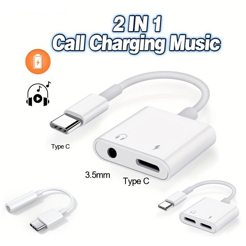 Аудиоадаптер 2-в-1 USB C на 3,5 мм Jack Type-C Зарядка 3,5 мм Aux Кабель для Samsung Xiaomi Huawei Разъем для проводных наушников 3