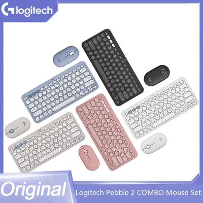 Logitech Комплект клавиатуры и мыши PEBBLE 2 COMBO беспроводное двухрежимное подключение, настраиваемая кнопка сопряжение для трех устройств