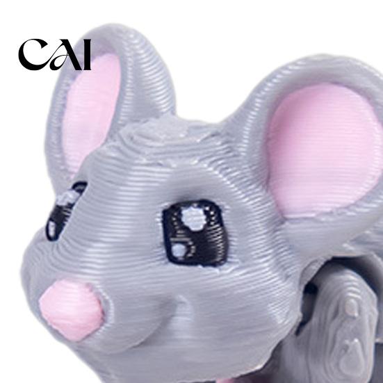 Cartoon Animal Figures 3D Printed Articulated Figurine, Flexible Ornament for Desk Decoration & Creative Party Favors Stress Relief, Plastic