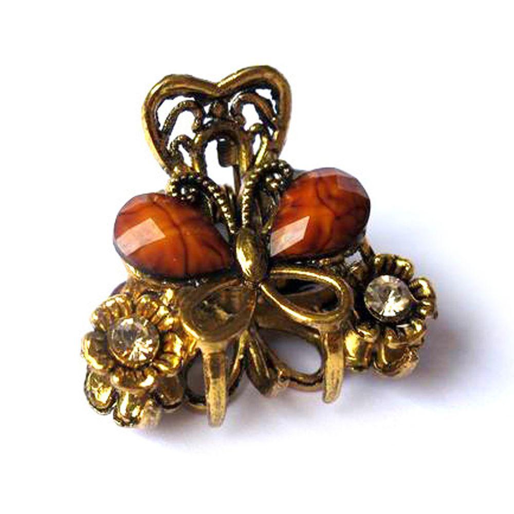 Fashion Women Girls Retro Vintage Jewelry Claw Resin Hairpins Mini Butterfly Hair Clip