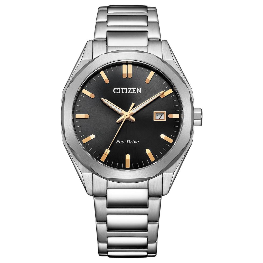 Watch Citizen Collection Photovoltaic Waterproof Octagon Black Simple Silver [Citizen] Eco-Drive BM7620-83E Men's