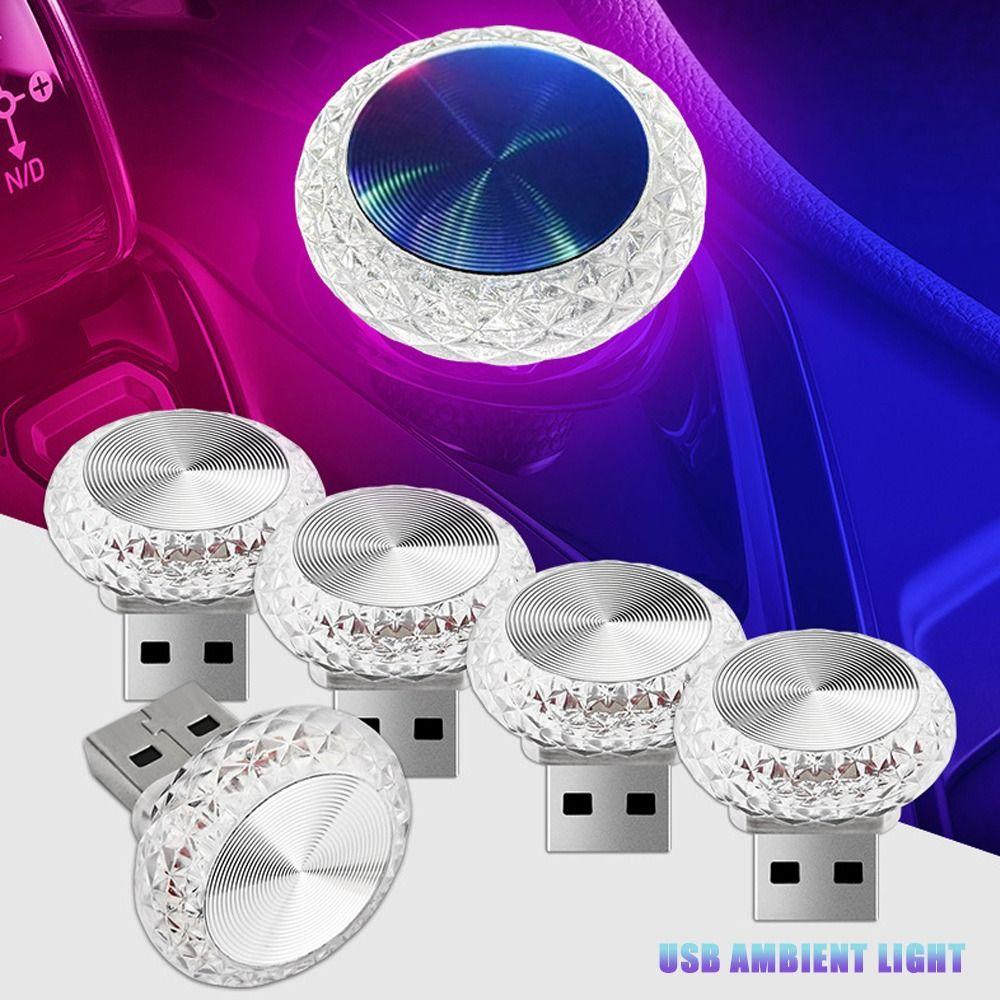 Portable USB Ambient Light Plug Play Auto Interior Light Colorful Car Atmosphere Lamps