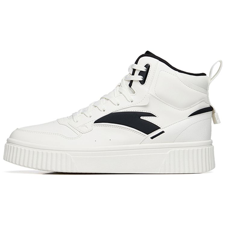 Anta Lifestyle Series Non-Slip High-Top Skate Shoes Men Sneakers White Black 912248015-1