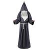 [sac taske] Средневековый Монах Косплей Хэллоуин Костюм Монаха Мантия с Капюшоном и Белой Бородой (черный)