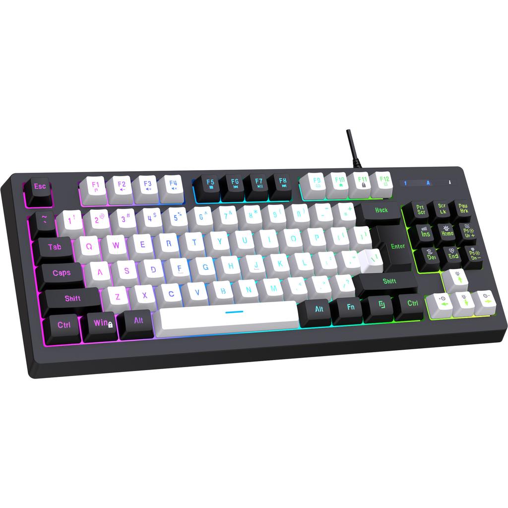 G69 USB Wired Gaming Keyboard 87 Keys Mechanical Feeling Gamer Keyboard Glowing Keyboard for Computer Laptop FDS