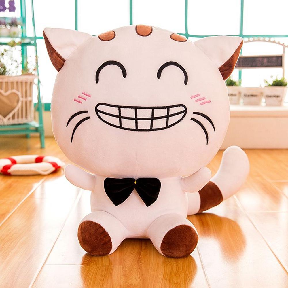 22CM Big Face Cat Plush Toy Cute White And Yellow Eyes Love Smiling Soft Cat Doll Children's Birthday Christmas Gift