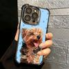 Yorkshire Terrier Dog Plating Phone Case For Iphone 16 17 Pro Max Air 16E 14 15 Plus 12 13 Mini Anti-Fall Airabag Cover