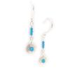 Les Trésors De Lily [K3823] - Silver Turquoise 'Mineralia' Silver Earrings - 38x9 Mm