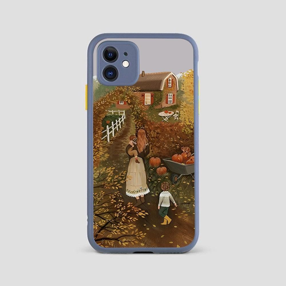 Мультяшный Пейзаж Девушка Чехол для Телефона для iPhone 14 11 12 13 Mini Pro Max 8 7 Plus X XR XS MAX Полупрозрачная Матовая Крышка