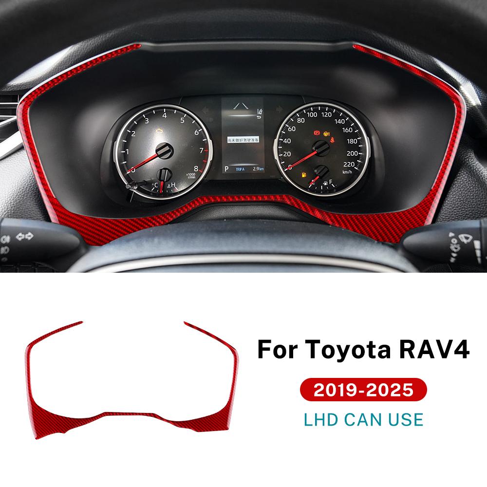 Real Soft Carbon Fiber Sticker For Toyota RAV4 XA50 2019 2020 2021 2022 2023 2024 2025 LHD RHD Car Speedometer Frame Trim